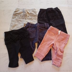 4 FOR $20 | CARTER'S | Baby Girl 5pc Pant Set 3mo